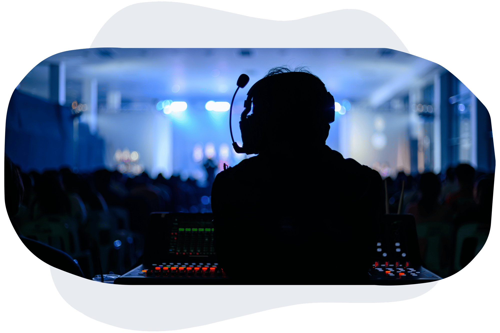 Freelance event production professional supporting a live conference
