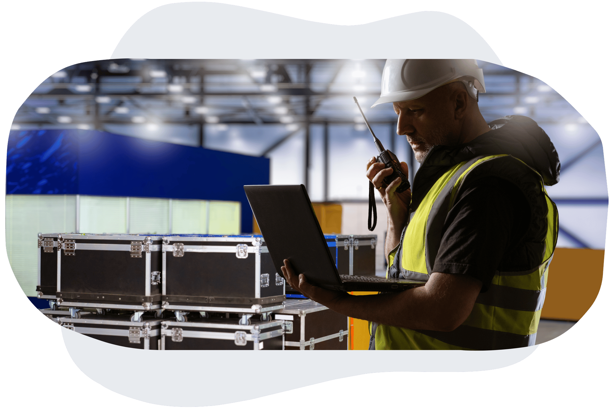 Event service provider coordinating equipment and production logistics